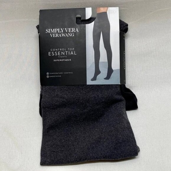 Simply Vera Wang Control Top Tights Sz 5 Grey Heather Super Opaque Smoothing NWT - Picture 6 of 6